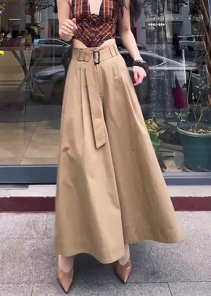 Design Khaki Pants Cotton High Original Fall Skirt Waist Solid FashionChic