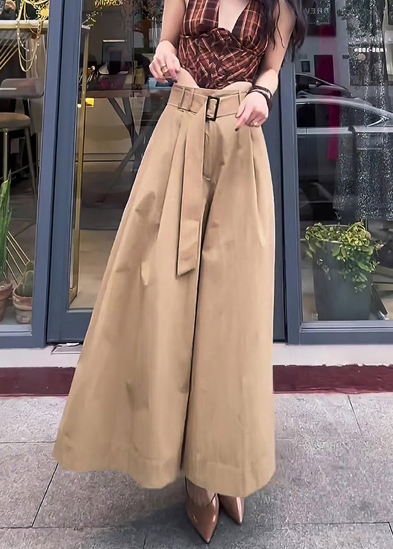 Design Khaki Pants Cotton High Original Fall Skirt Waist Solid FashionChic