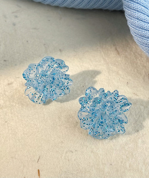 Light Ice Design Stud Alloy Blue Original Flowers Earrings FashionChic