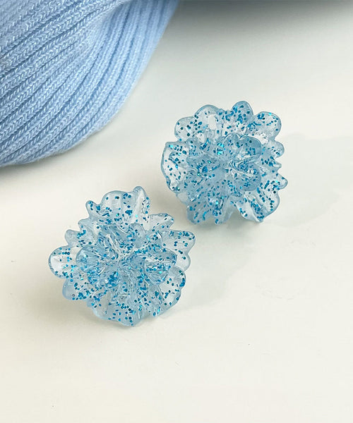 Light Ice Design Stud Alloy Blue Original Flowers Earrings FashionChic