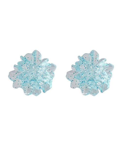 Light Ice Design Stud Alloy Blue Original Flowers Earrings FashionChic