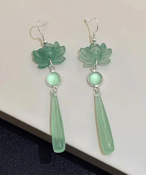 Light Eye Cat's Design Stone Green Original Drop Sterling Silver FashionChic