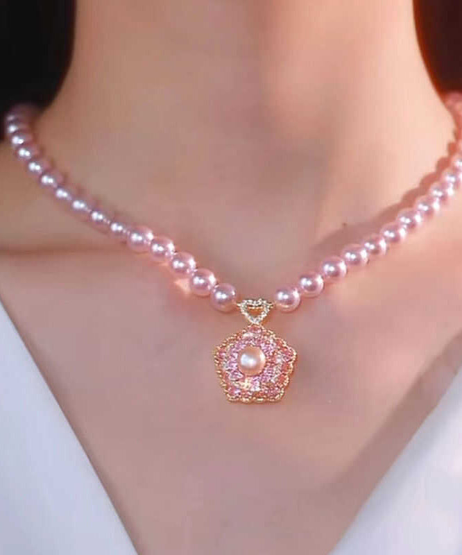 Alloy Pearl Original Design Pink Pendant Necklace FashionChic