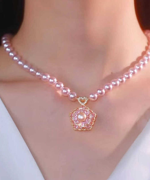 Alloy Pearl Original Design Pink Pendant Necklace FashionChic