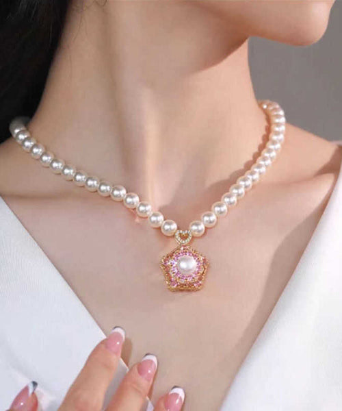 Alloy Pearl Original Design Pink Pendant Necklace FashionChic