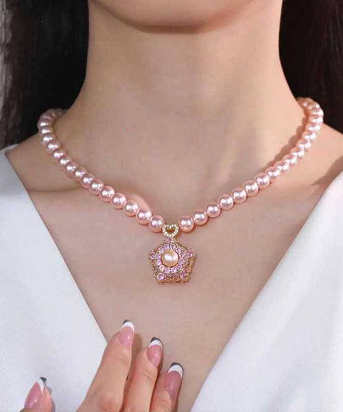 Alloy Pearl Original Design Pink Pendant Necklace FashionChic