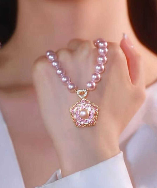 Alloy Pearl Original Design Pink Pendant Necklace FashionChic