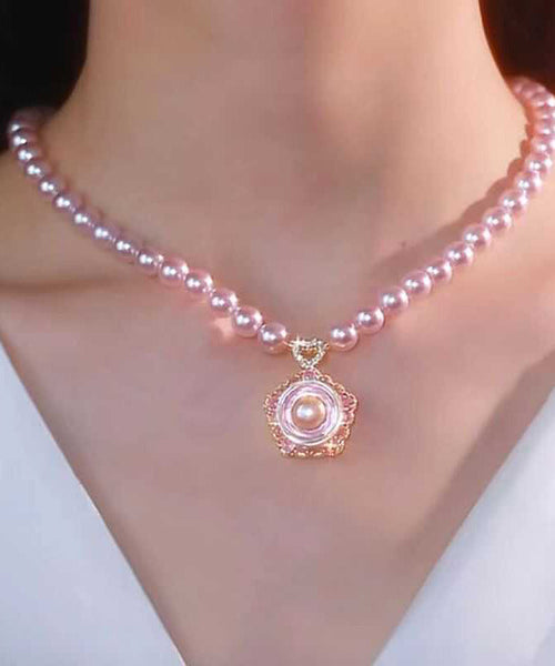 Alloy Pearl Original Design Pink Pendant Necklace FashionChic