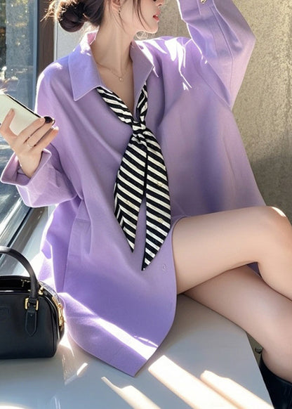 Design Bow Pockets Shirts Pink Original Spring FashionChic