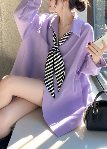 Design Bow Pockets Shirts Pink Original Spring FashionChic