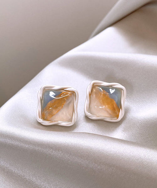 Rainbow Original Design Square Earrings Alloy Stud Copper FashionChic