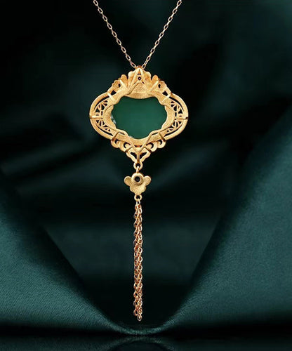 Original Design Rainbow Copper Overgild Jade Pearl Enamel Safety Lock Tassel Pendant Necklace KX1070 Ada Fashion