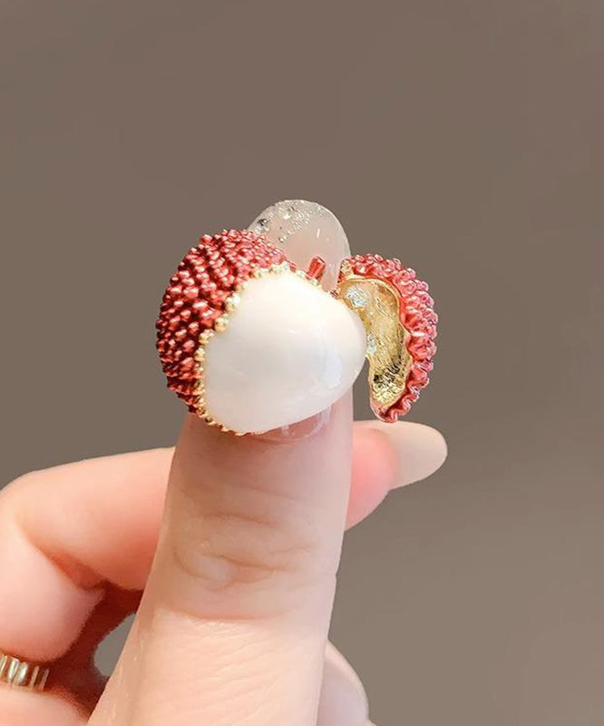 Original Design Red Alloy Lychee Brooch RG005 ABC