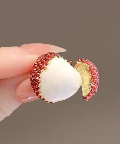 Original Design Red Alloy Lychee Brooch RG005 ABC