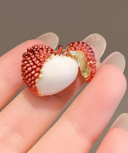 Original Design Red Alloy Lychee Brooch RG005 ABC