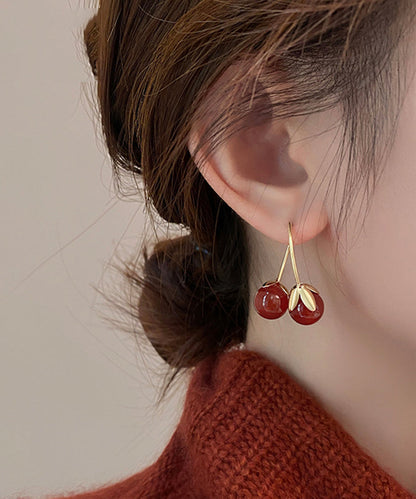 Original Design Red Copper Overgild Tomato Hoop Earrings WQ027 JEW-EAR241102