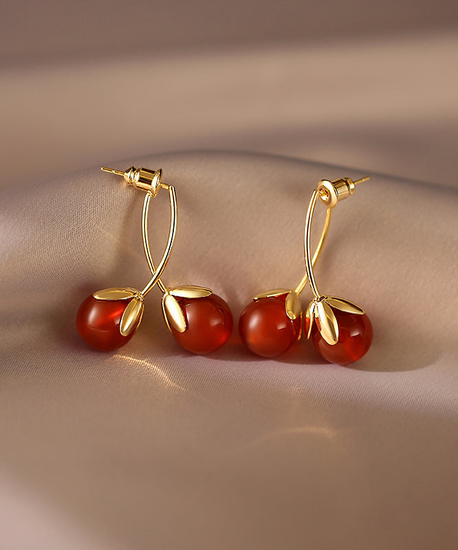 Original Design Red Copper Overgild Tomato Hoop Earrings WQ027 JEW-EAR241102