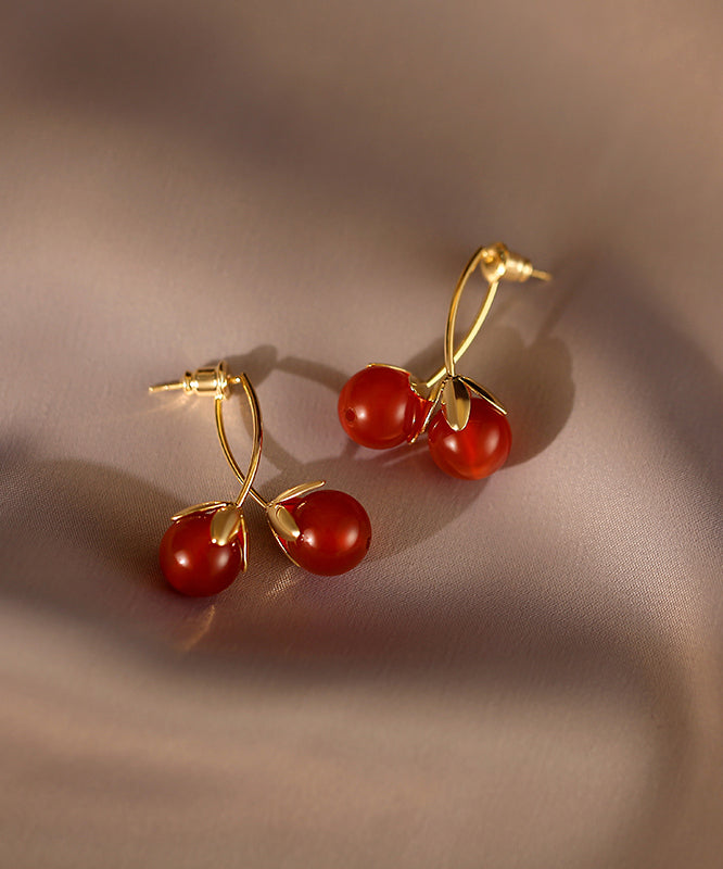 Original Design Red Copper Overgild Tomato Hoop Earrings WQ027 JEW-EAR241102