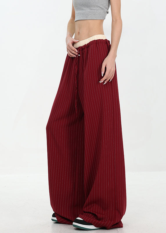 Original Design Red Pockets Striped Cotton Pants Fall WP027 NZ-LPTS241107
