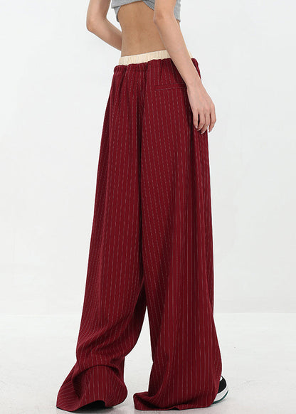 Original Design Red Pockets Striped Cotton Pants Fall WP027 NZ-LPTS241107