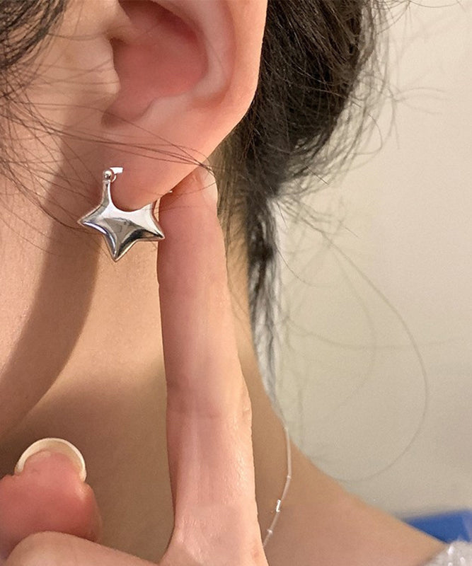 Design Silk Original Sterling Star Earrings Silver Stud FashionChic