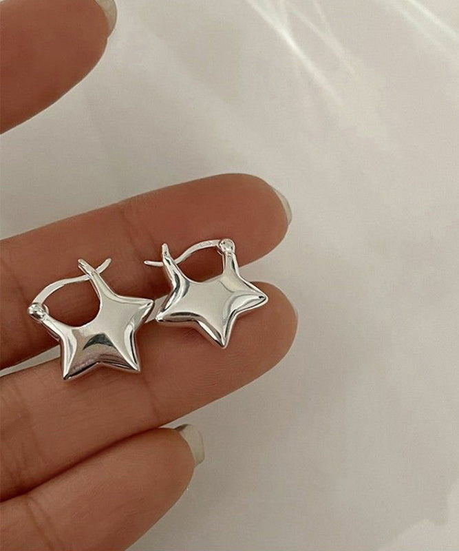 Design Silk Original Sterling Star Earrings Silver Stud FashionChic