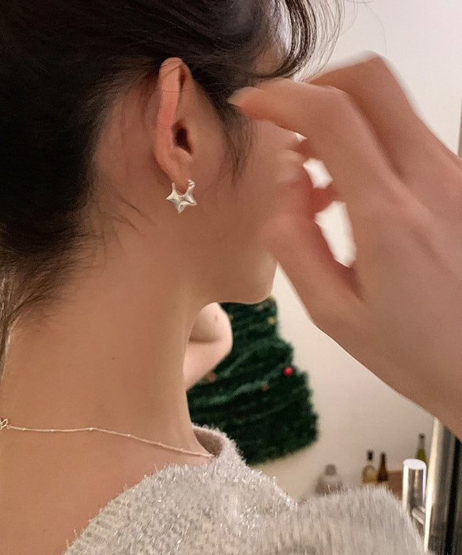 Design Silk Original Sterling Star Earrings Silver Stud FashionChic