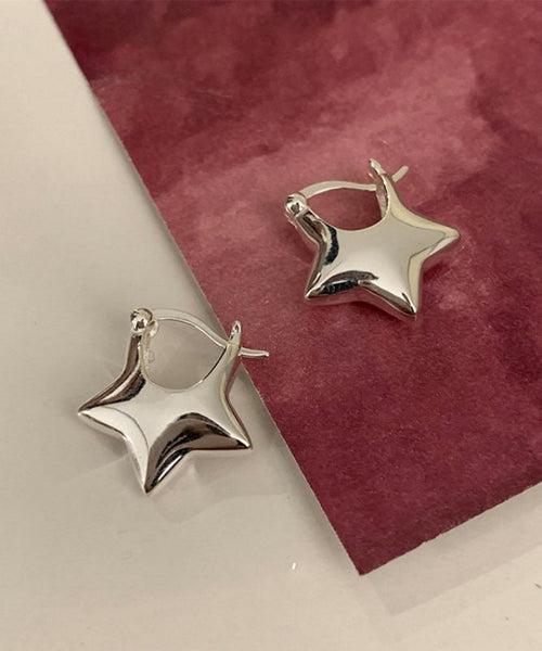 Design Silk Original Sterling Star Earrings Silver Stud FashionChic