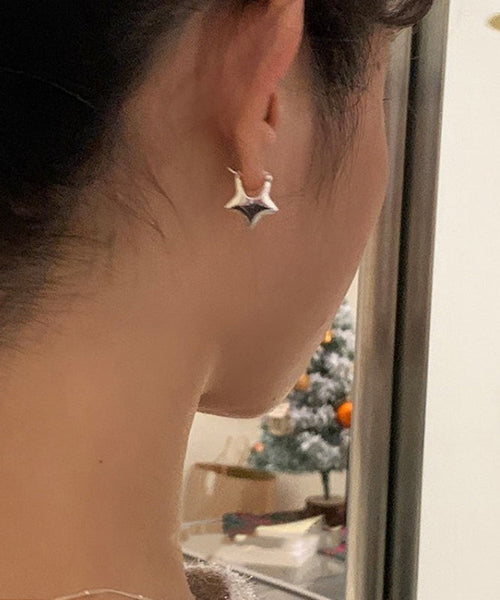 Design Silk Original Sterling Star Earrings Silver Stud FashionChic