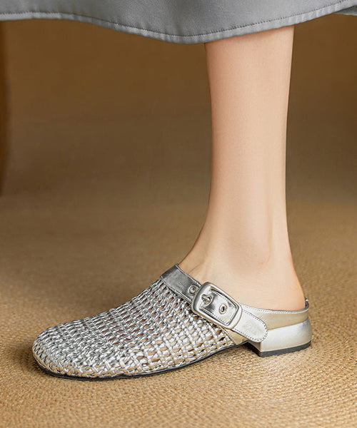 Out Sandals Design Silver Original Slide Hollow FashionChic