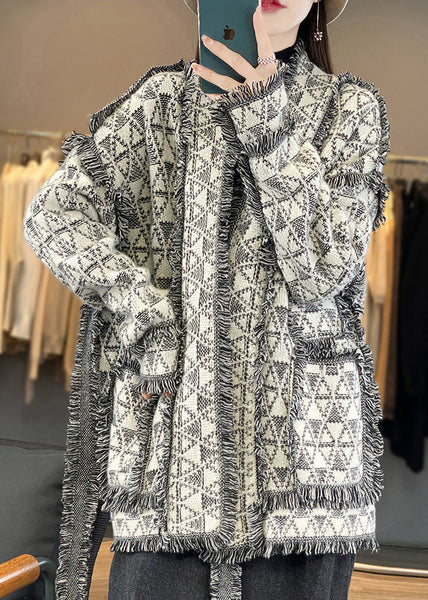 Original Design Tasseled Pockets Woolen Cardigan Fall AC1006 Genistyle Shop