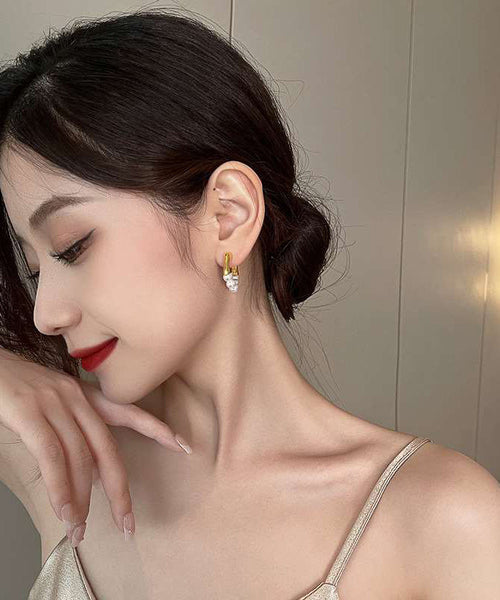 Design Original Hoop White Pearl Earrings Alloy FashionChic