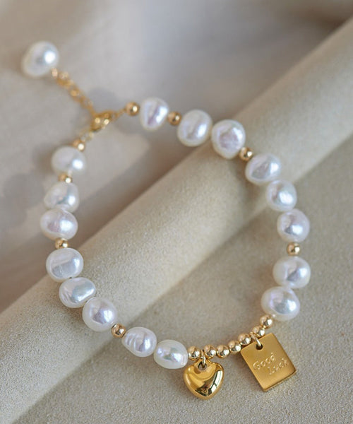 Pearl Bracelet Alloy Charm Tassel Love Design Original White FashionChic