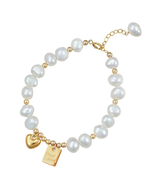 Pearl Bracelet Alloy Charm Tassel Love Design Original White FashionChic