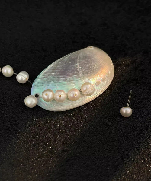 Original Drop White Tassel Alloy Design Shell Pearl Earrings FashionChic