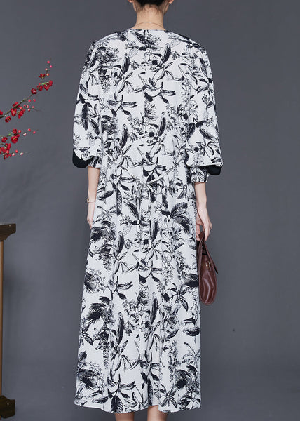 Original Design White Oversized Ink And Wash Cotton Dress Spring SD1051 Ada Fashion