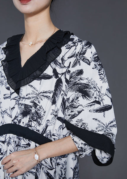 Original Design White Oversized Ink And Wash Cotton Dress Spring SD1051 Ada Fashion