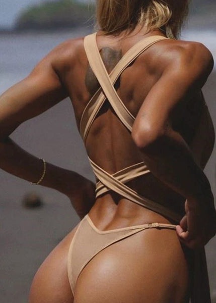 Design Bodysuit Patchwork White Original Backless FashionChic