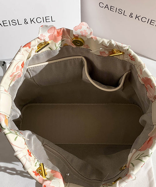 Flowers Leather Original Shoulder Design Bag Pink Faux White FashionChic