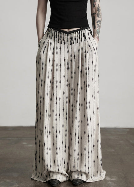 Pants Thin Pockets Original Print Design White Patchwork Cotton FashionChic