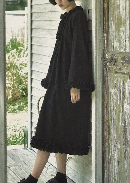 Original Design White Ruffled Patchwork Cotton Long Dress Fall WE027 HS-FDL241028