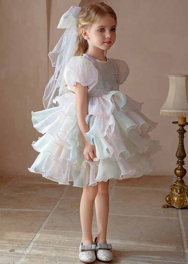 Original Design White Sequins Patchwork Girls Party Dress Summer TT001 WS-RCTZSDGL240815