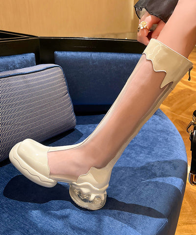 White Stylish Splicing Tulle Platform Original Design Boots FashionChic