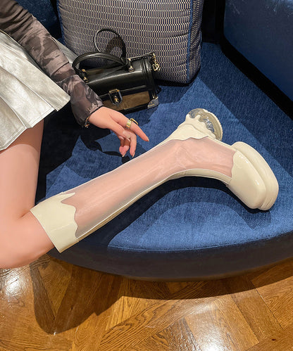 White Stylish Splicing Tulle Platform Original Design Boots FashionChic