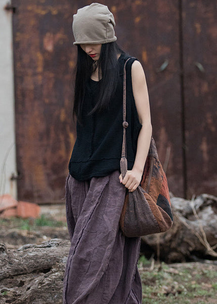 Original Design White V Neck Cotton Top Sleeveless LK022 GK-STP240710