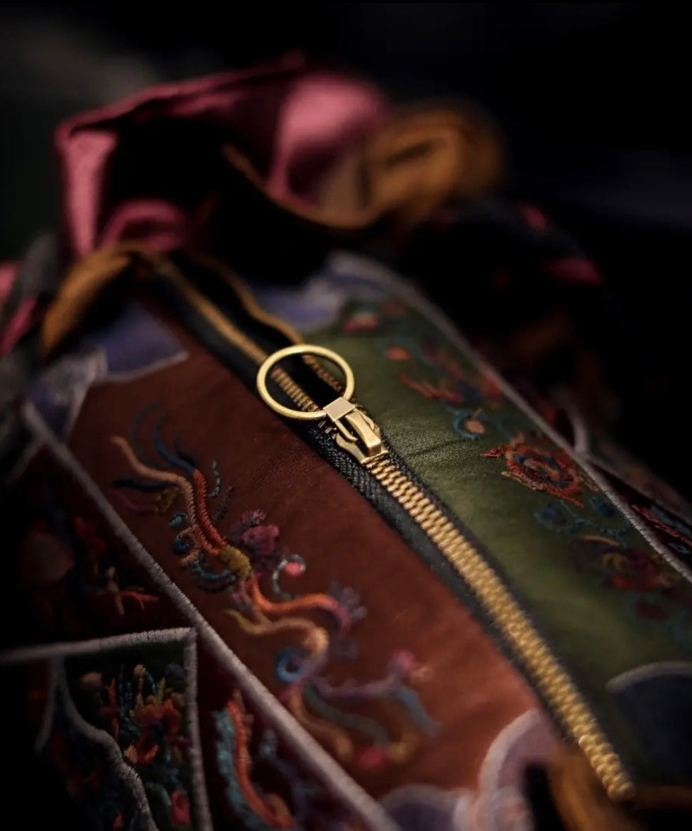 Original Ethnic Style Linen Embroidery Ruffled Messenger Bag HJ1029 Ada Fashion