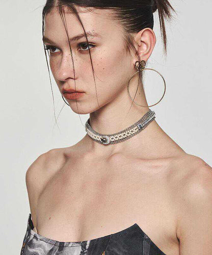 Collar Necklace Alloy Zircon Gold Original Pearl FashionChic