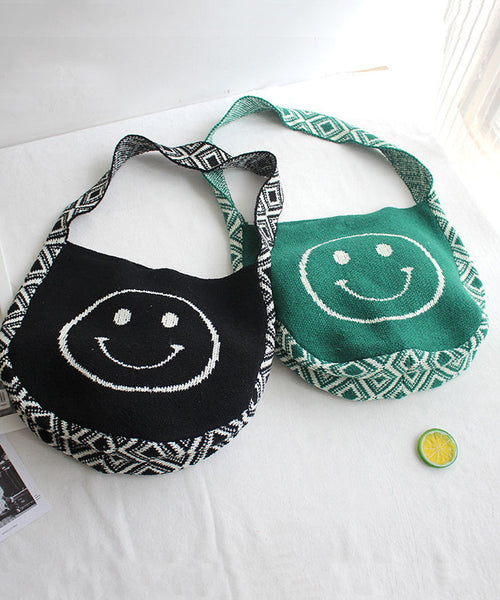 Original Orange Smiling Face Knitted Messenger Bag SX1021 Ada Fashion