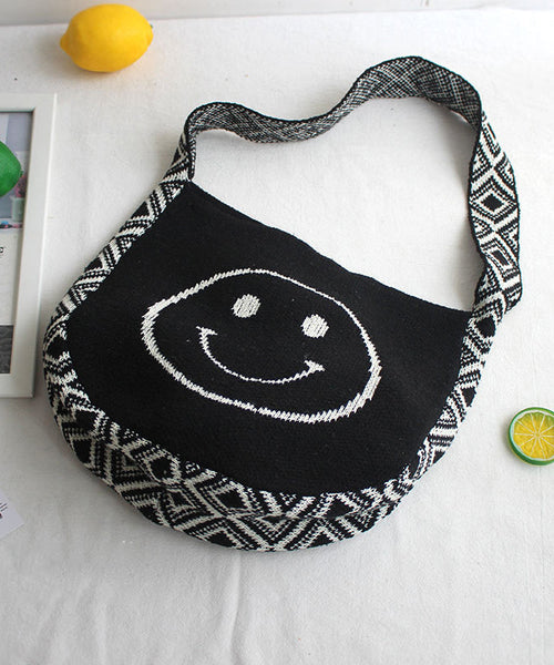 Original Orange Smiling Face Knitted Messenger Bag SX1021 Ada Fashion