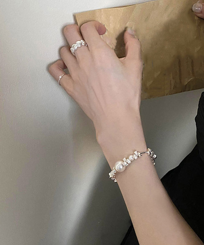 Pearl Original Silk Broken 925 Bracelet Silver Chain FashionChic